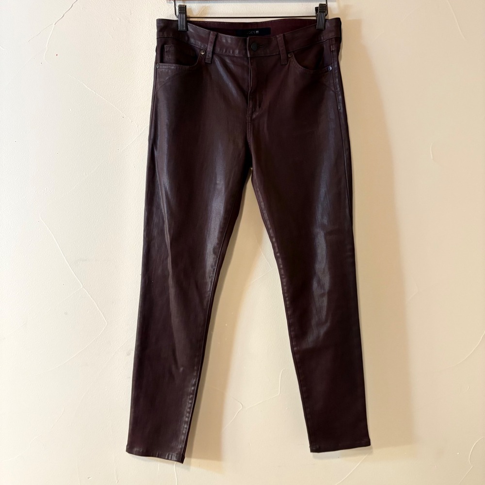 Joes Jeans Womens 30 Burgundy Coated Skinny Pants